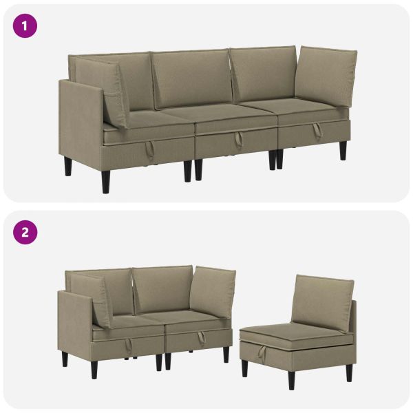 Комплект мебели за всекидневна 3 pcs Каки Текстил