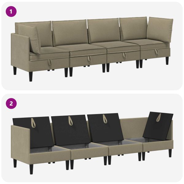Комплект мебели за всекидневна 4 pcs Каки Текстил