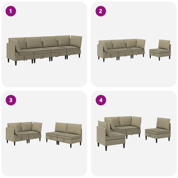 Комплект мебели за всекидневна 4 pcs Каки Текстил