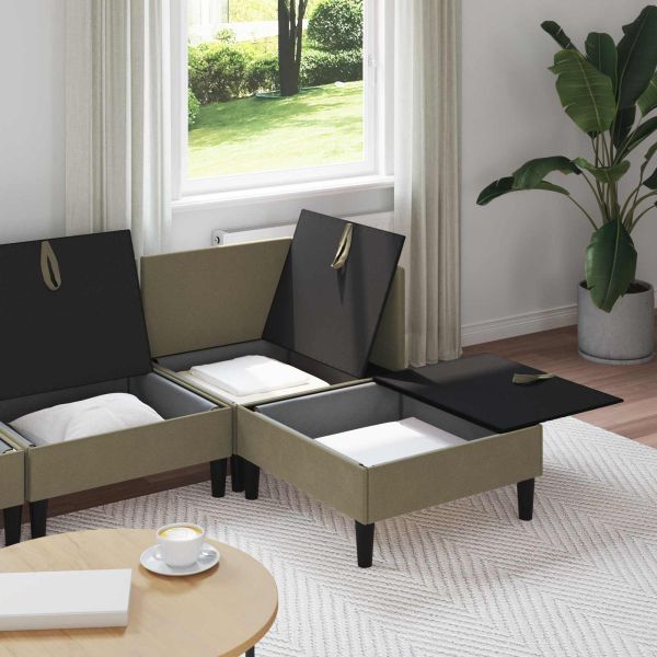Комплект мебели за всекидневна 4 pcs Каки Текстил