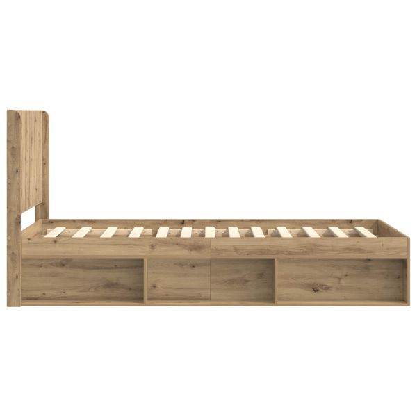 Рамка за легло с място за съхранение и табла Дъб артизан