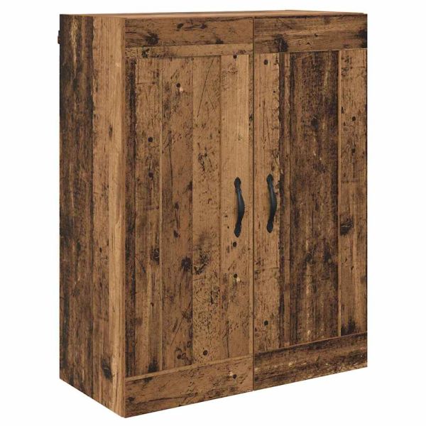 Стенно монтиран шкаф 2 pcs Старо дърво 69,5 x 34 x 90 см