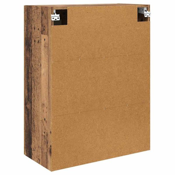 Стенно монтиран шкаф 2 pcs Старо дърво 69,5 x 34 x 90 см