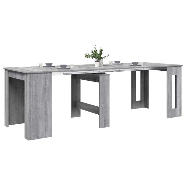 Маса за хранене 240 x 85 x 75 см Инженерна дървесина Сив Сонома