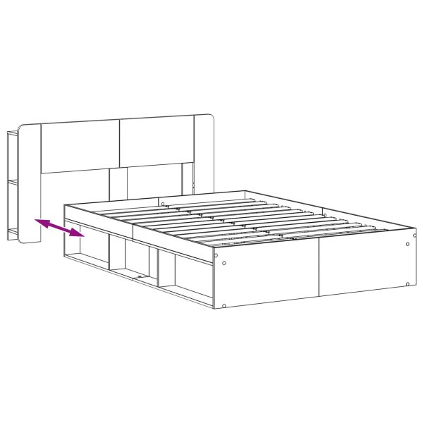 Леглово рамо с хранилище с таблото Старо дърво 135 x 190 cm