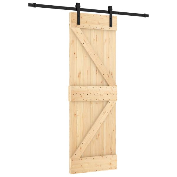 Преплъзваща се врата Естествено и черно 70 x 210 cm