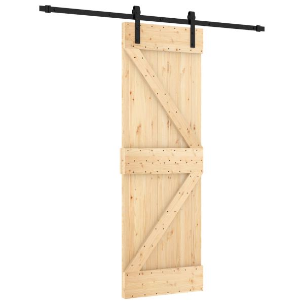 Преплъзваща се врата Естествено и черно 70 x 210 cm