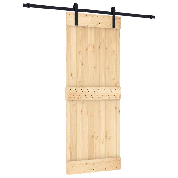 Преплъзваща се врата Естествено и черно 80 x 210 cm