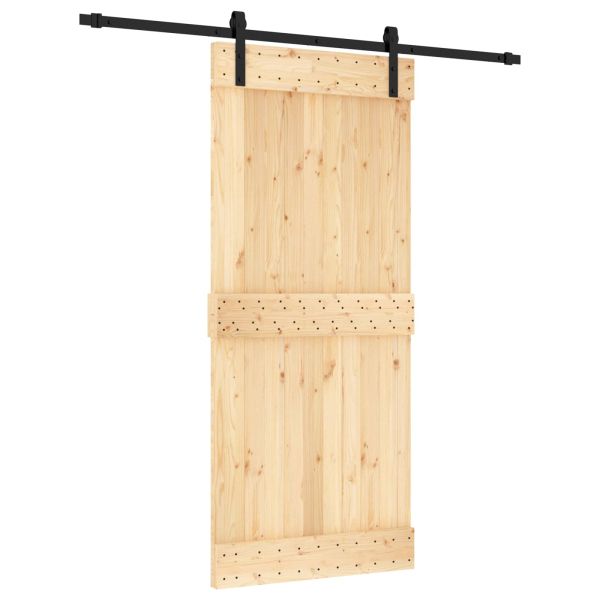 Преплъзваща се врата Естествено и черно 90 x 210 cm