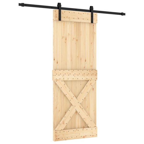 Преплъзваща се врата Естествено и черно 80 x 210 cm