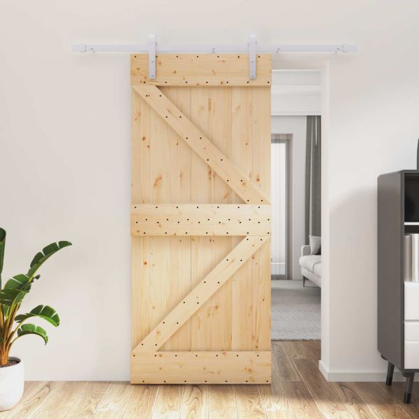 Преплъзваща се врата Естествено и бяло 90 x 210 cm