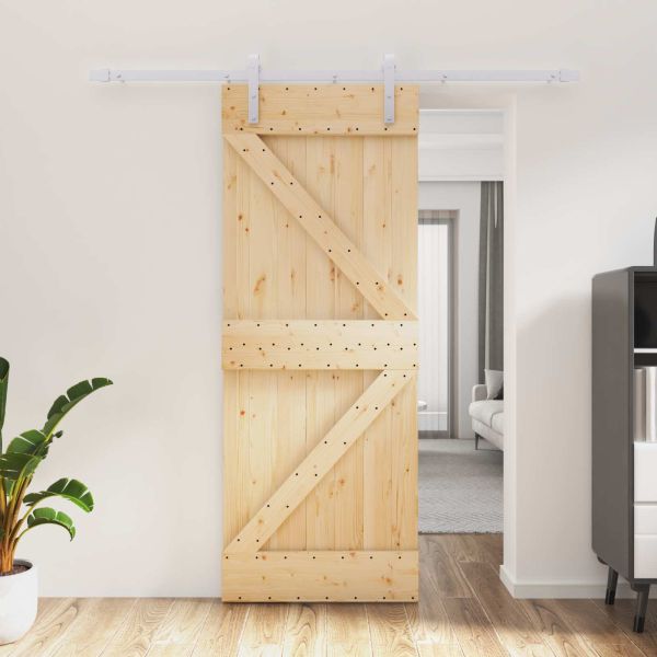 Преплъзваща се врата Естествено и бяло 80 x 210 cm