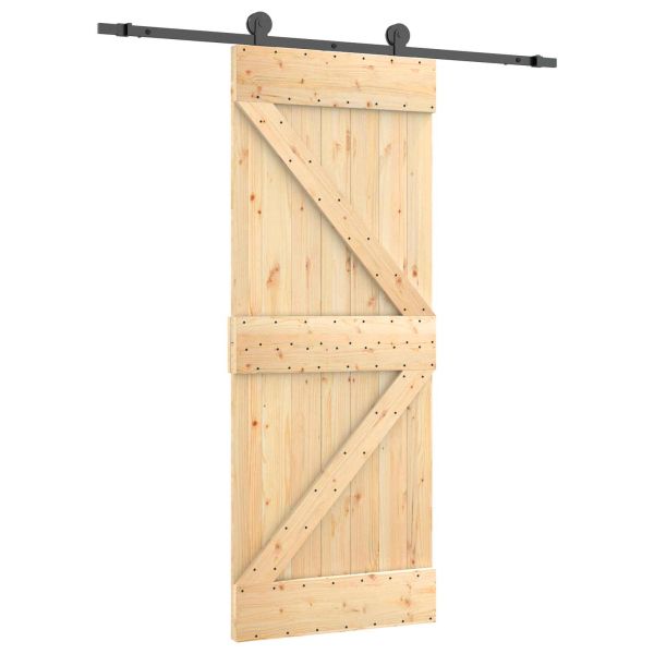 Преплъзваща се врата Естествено и черно 70 x 210 cm