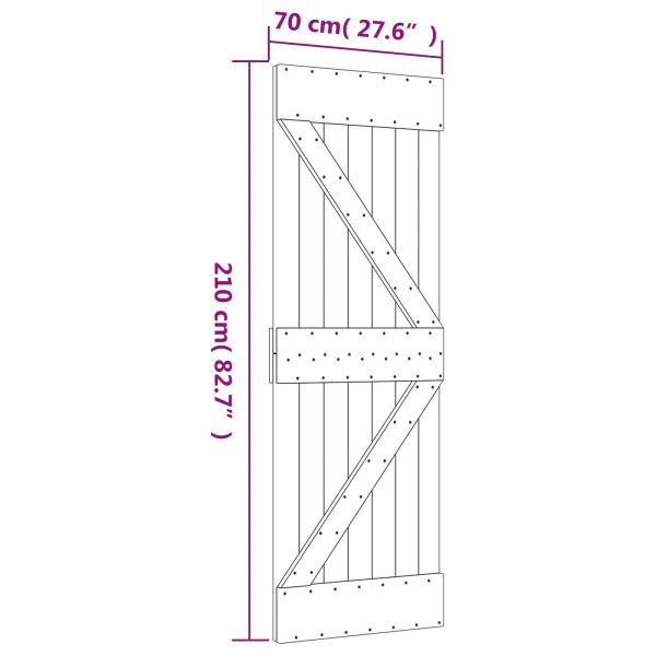 Преплъзваща се врата Естествено и черно 70 x 210 cm