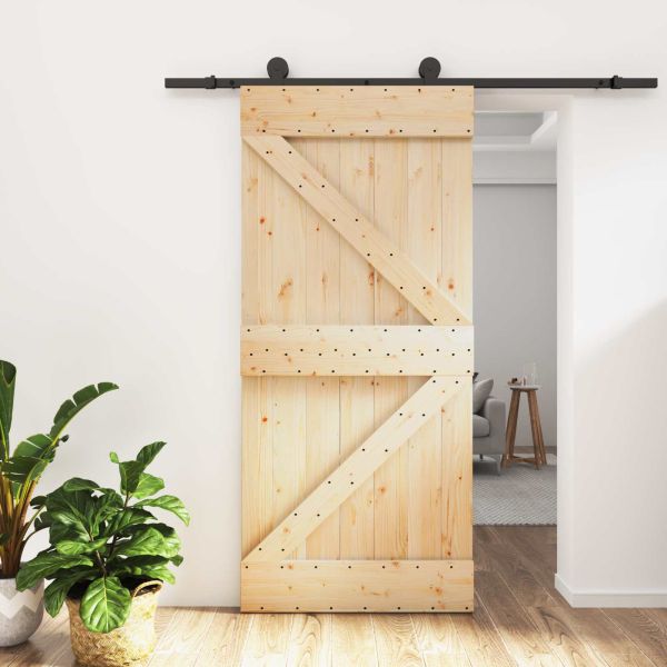 Преплъзваща се врата Естествено и черно 95 x 210 cm