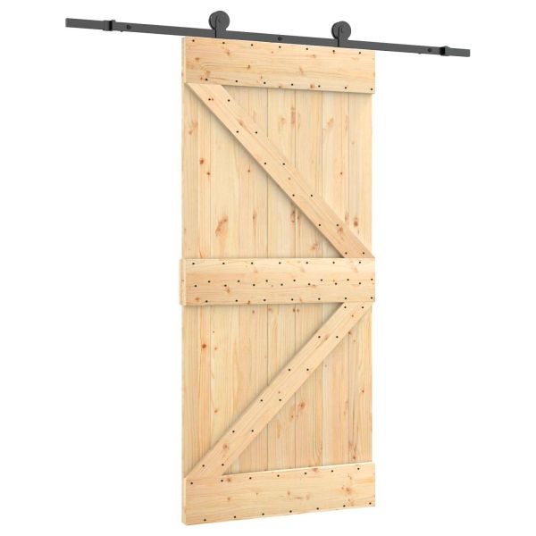 Преплъзваща се врата Естествено и черно 95 x 210 cm