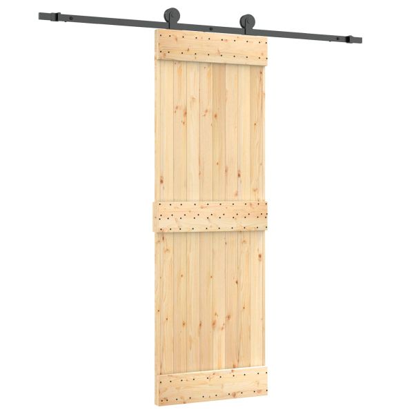 Преплъзваща се врата Естествено и черно 70 x 210 cm