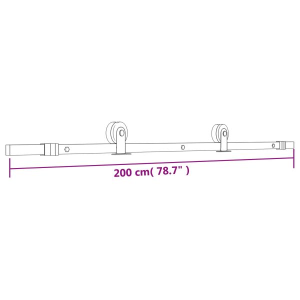 Преплъзваща се врата Естествено и черно 70 x 210 cm