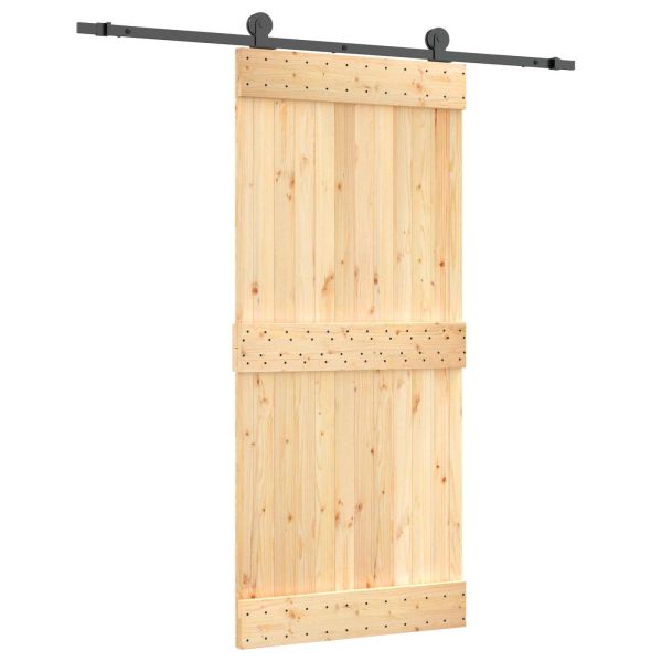 Преплъзваща се врата Естествено и черно 90 x 210 cm