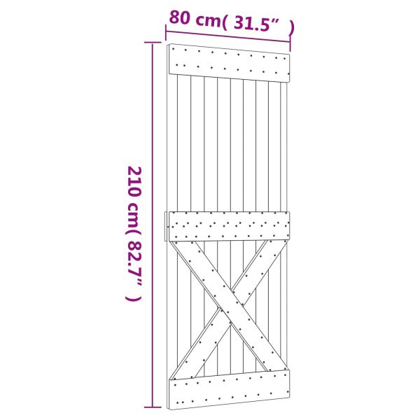 Преплъзваща се врата Естествено и бяло 80 x 210 cm