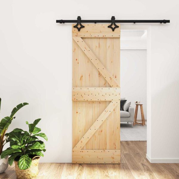 Преплъзваща се врата Естествено и черно 70 x 210 cm