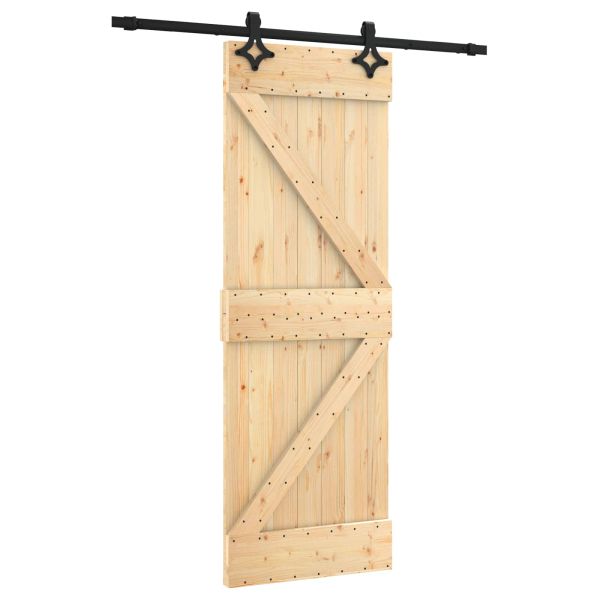 Преплъзваща се врата Естествено и черно 70 x 210 cm