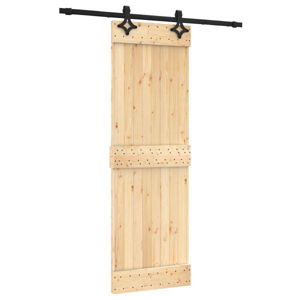 Преплъзваща се врата Естествено и черно 70 x 210 cm