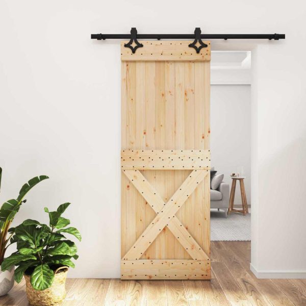Преплъзваща се врата Естествено и черно 80 x 210 cm