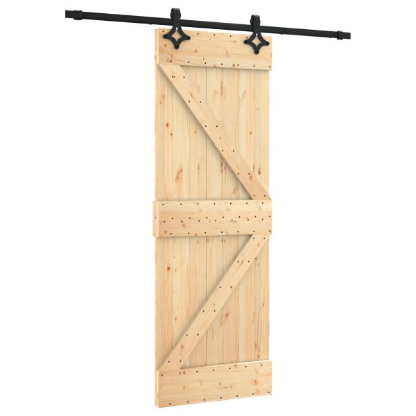 Преплъзваща се врата Естествено и черно 70 x 210 cm