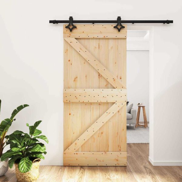 Преплъзваща се врата Естествено и черно 95 x 210 cm