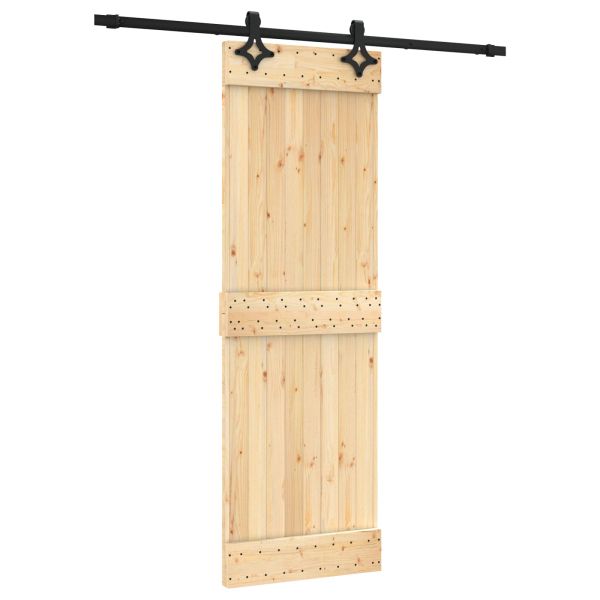 Преплъзваща се врата Естествено и черно 70 x 210 cm