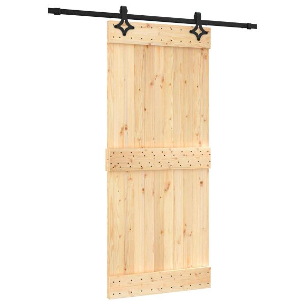 Преплъзваща се врата Естествено и черно 90 x 210 cm