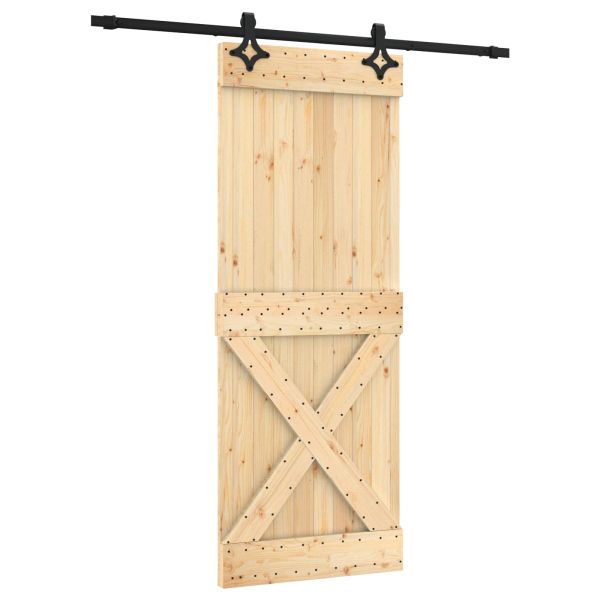 Преплъзваща се врата Естествено и черно 80 x 210 cm