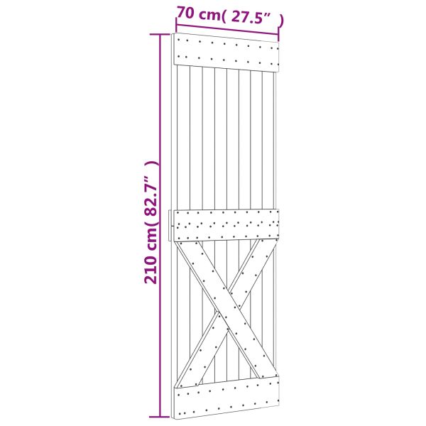 Преплъзваща се врата Естествено и бяло 70 x 210 cm