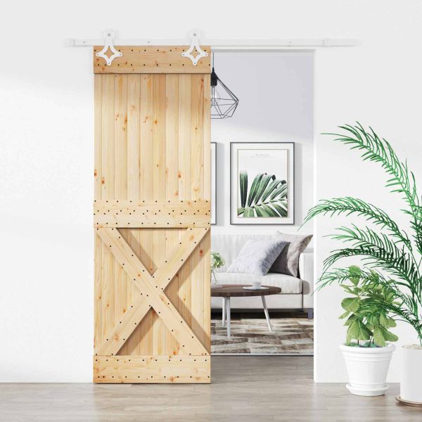 Преплъзваща се врата Естествено и бяло 80 x 210 cm