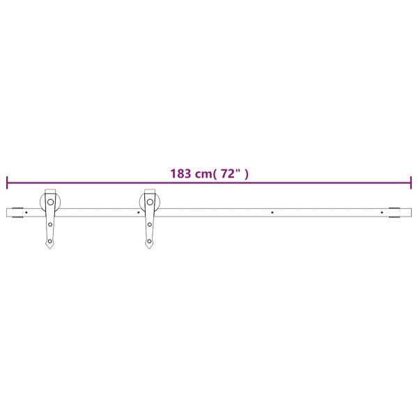 Преплъзваща се врата Естествено и черно 70 x 210 cm