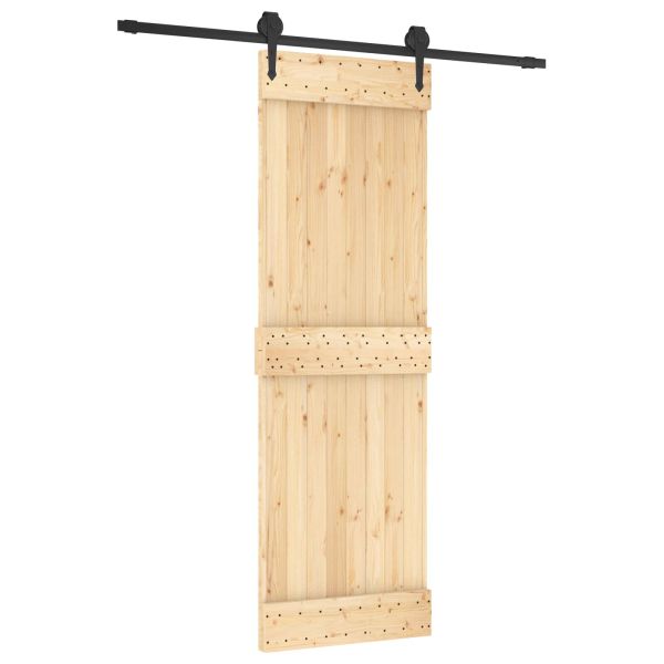 Преплъзваща се врата Естествено и черно 70 x 210 cm