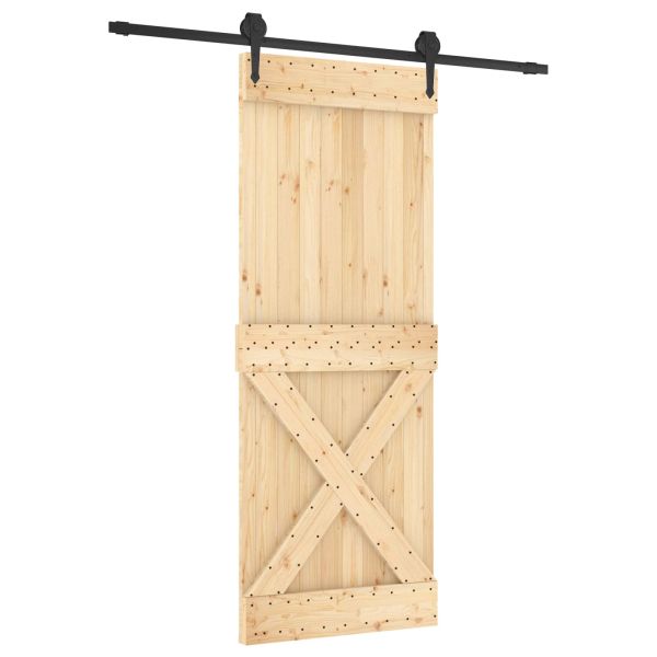 Преплъзваща се врата Естествено и черно 80 x 210 cm