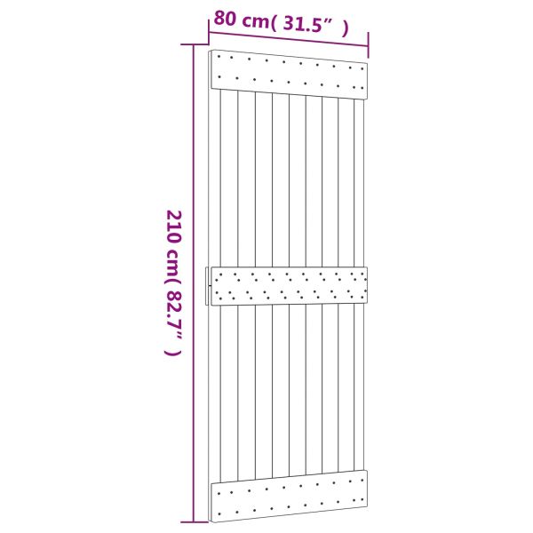 Преплъзваща се врата Естествено и бяло 80 x 210 cm