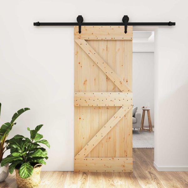 Преплъзваща се врата Естествено и черно 85 x 210 cm