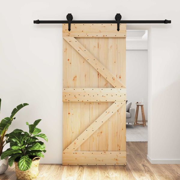 Преплъзваща се врата Естествено и черно 95 x 210 cm