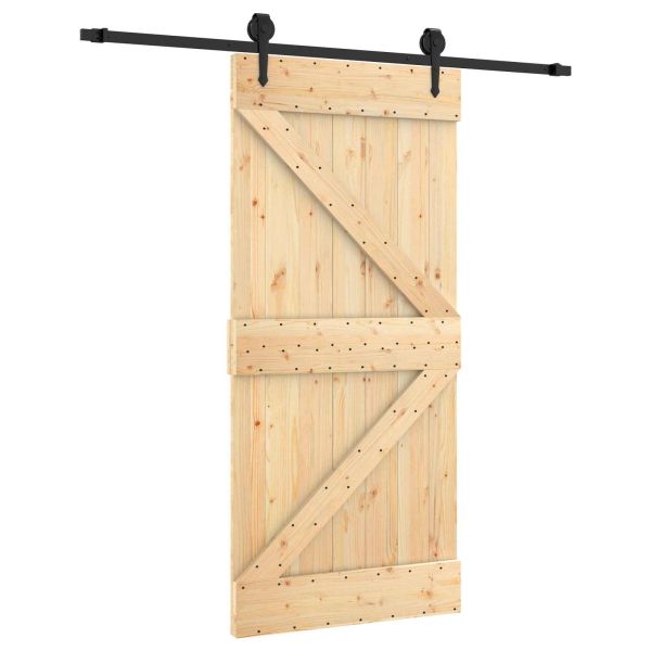 Преплъзваща се врата Естествено и черно 95 x 210 cm