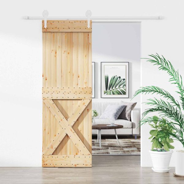 Преплъзваща се врата Естествено и бяло 80 x 210 cm