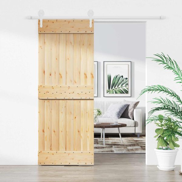 Преплъзваща се врата Естествено и бяло 80 x 210 cm