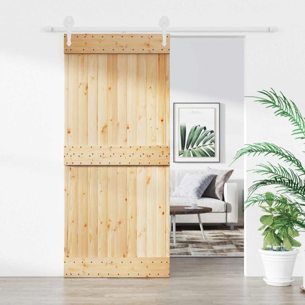 Преплъзваща се врата Естествено и бяло 90 x 210 cm