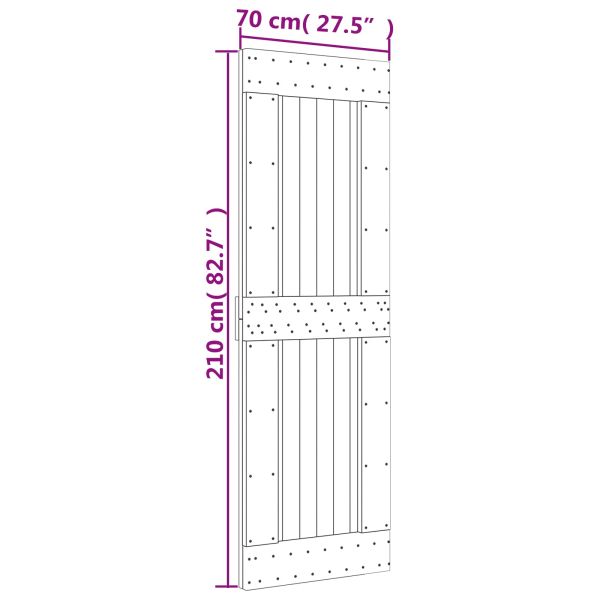 Преплъзваща се врата Естествено и бяло 70 x 210 cm