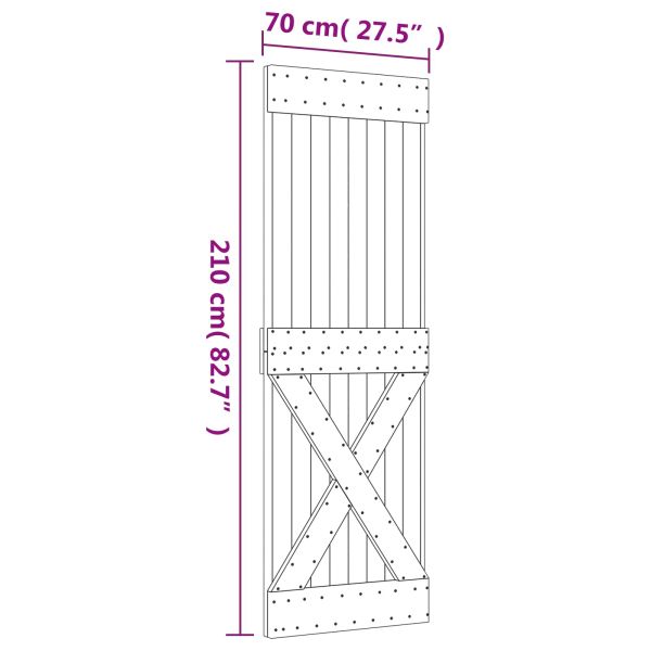 Преплъзваща се врата Естествено и бяло 70 x 210 cm