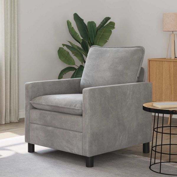 Диван Светлосиво 76 x 81 x 87,5 см Кадифе