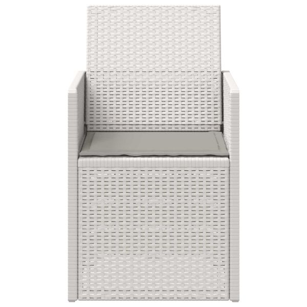 Градински Dining Столове 2 pcs Бяло и светлосиво ПП