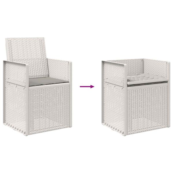 Градински Dining Столове 2 pcs Бяло и светлосиво ПП